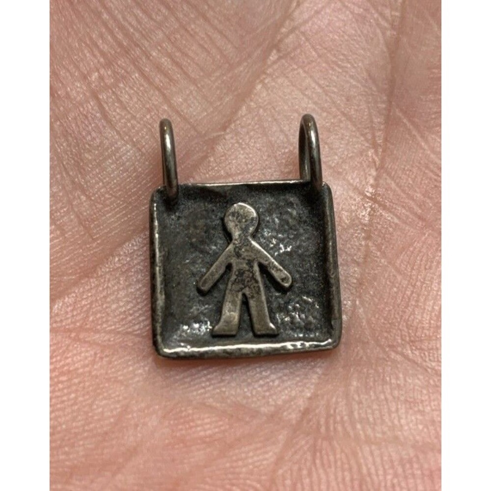Silpada Sterling Silver Oxidized Square Boy Slide Charm Pendant S1745